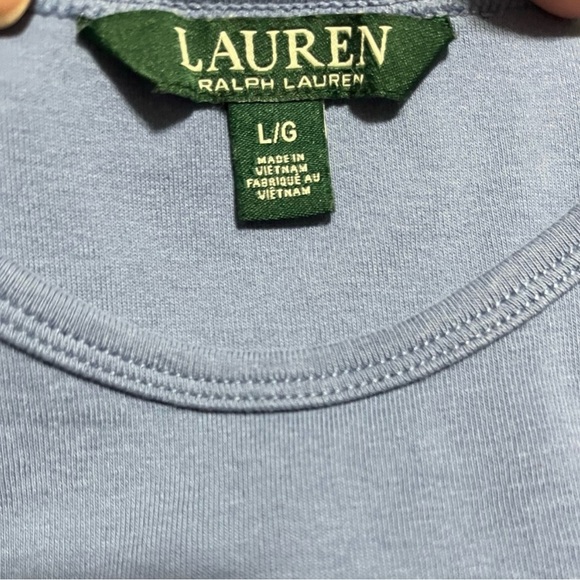 Lauren Ralph Lauren Short Sleeve Stretch Cotton Crewneck Tee Size L - Picture 7 of 8